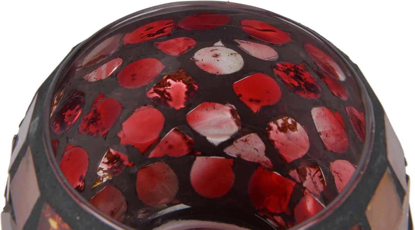 Votive Candle Holder Tea Lights - Glass Candle Holders, Mosaic Tealight Candle Holder, Candle Jar Cup for Wedding Centerpiece Party Table Decorations, Valentines Day Decor