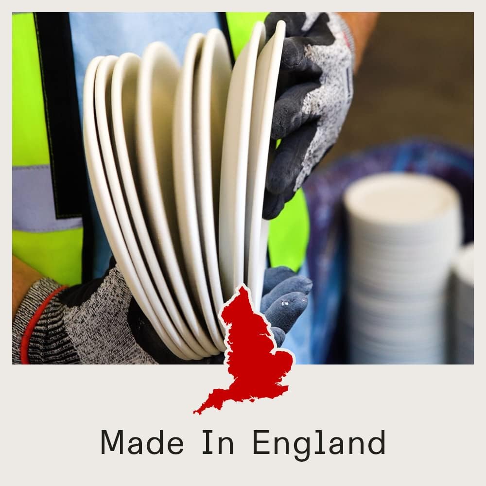 Made In Cookware - Serving Platter - White With Black Rim - Porcelain - Crafted in England