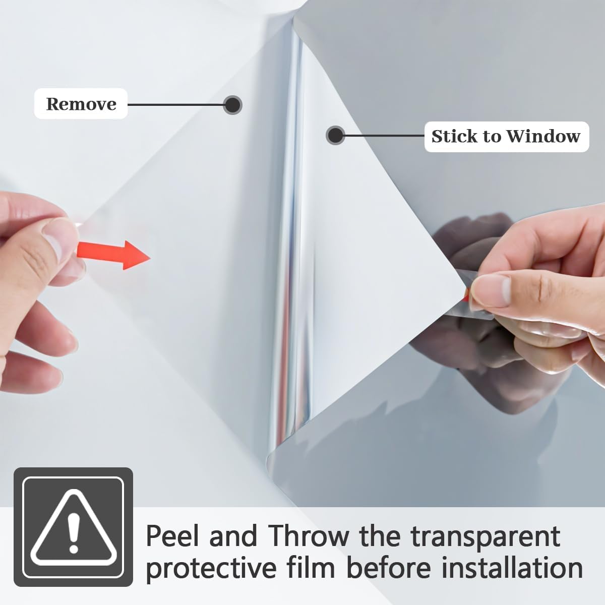 Niviy One Way Privacy Window Film See Out Not in 41 x 78.7 Inch Reflective Window Film Heat Blocking Anti UV Glass Door Mirror Window Tint for Home Office, Silver