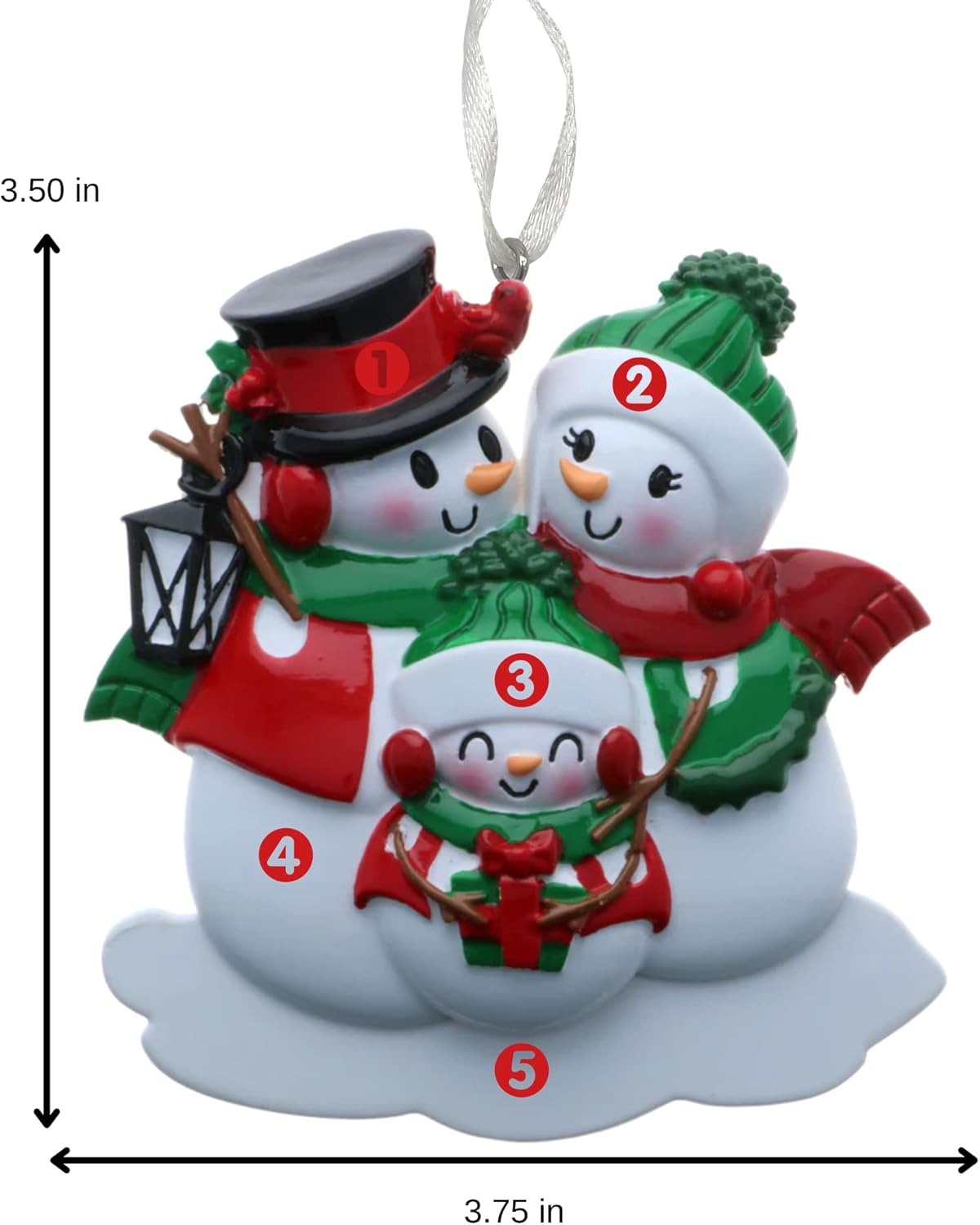 2025 Family Christmas Ornament β Personalized Ornament for Families β Custom Snowman Family Ornament β Holiday Tree Decoration Keepsake Gift (Family of 3)