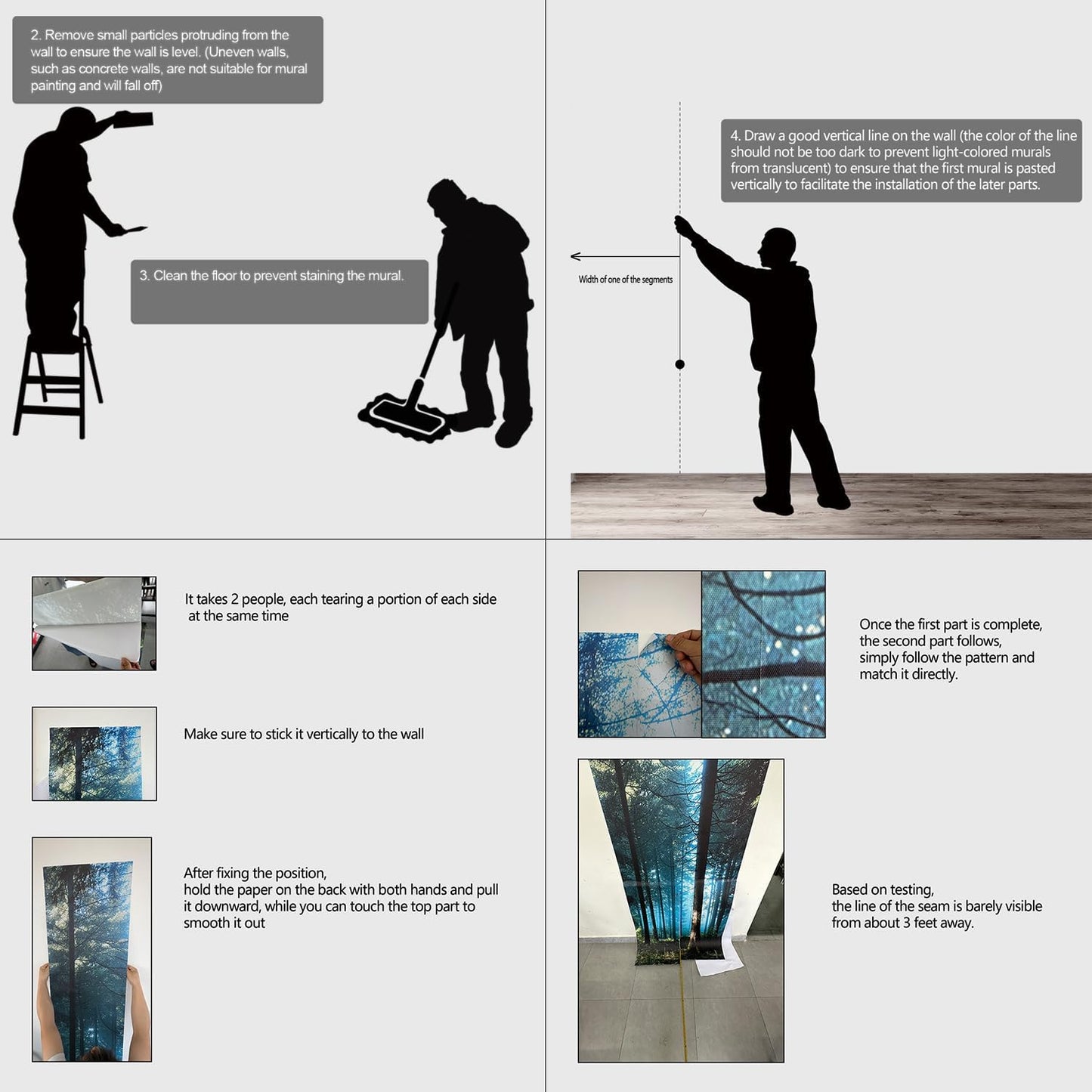 Landscape Lake Waterfall Wall murals Peel and Stick Wallpaper for Bedroom Living Room - 96"x137"