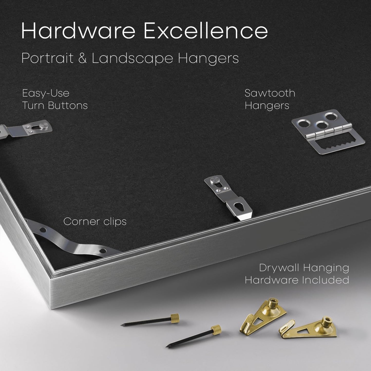 Homeforia 11 x 17 Frame Silver, High End Metal 11x17 Picture Frames with Mat 8x12 for Photo, 11 x 17 Silver Poster Frame Matted to 8 x 12 Print, 17x11 Hanging Frame, Tempered Glass, Wall Kit, Set of 1