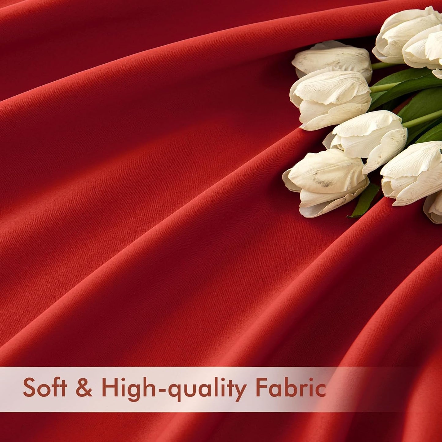 MIULEE Red Back Tab Blackout Curtains 102 Inch Long 2 Panels Set for Living Room Bedroom, Rod Pocket/Pinch Pleated Thermal Insulated Room Darkening Light Blocking Floor to Ceiling Drapes