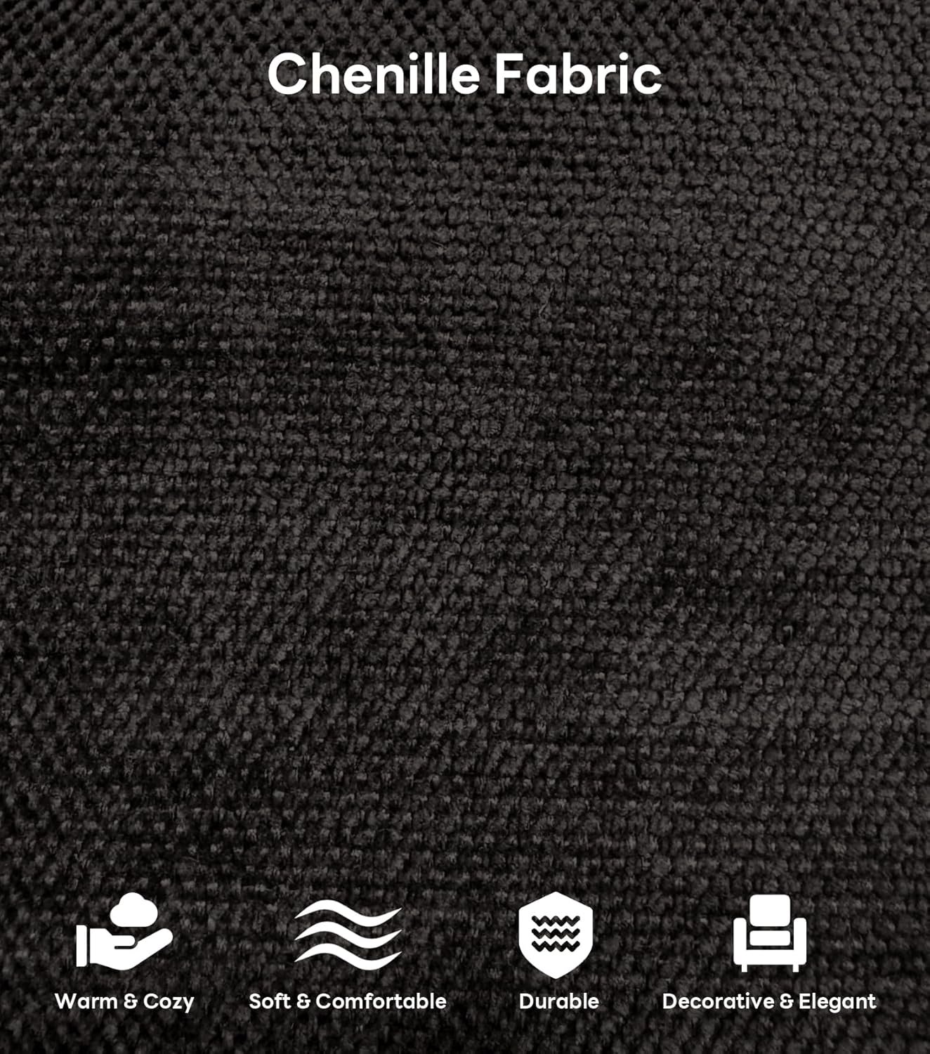 Tbfit L Shaped Couch 8 Seat, Sectional Sofa for Living Room,Chenille Cloud Couch with Ottoman, Black