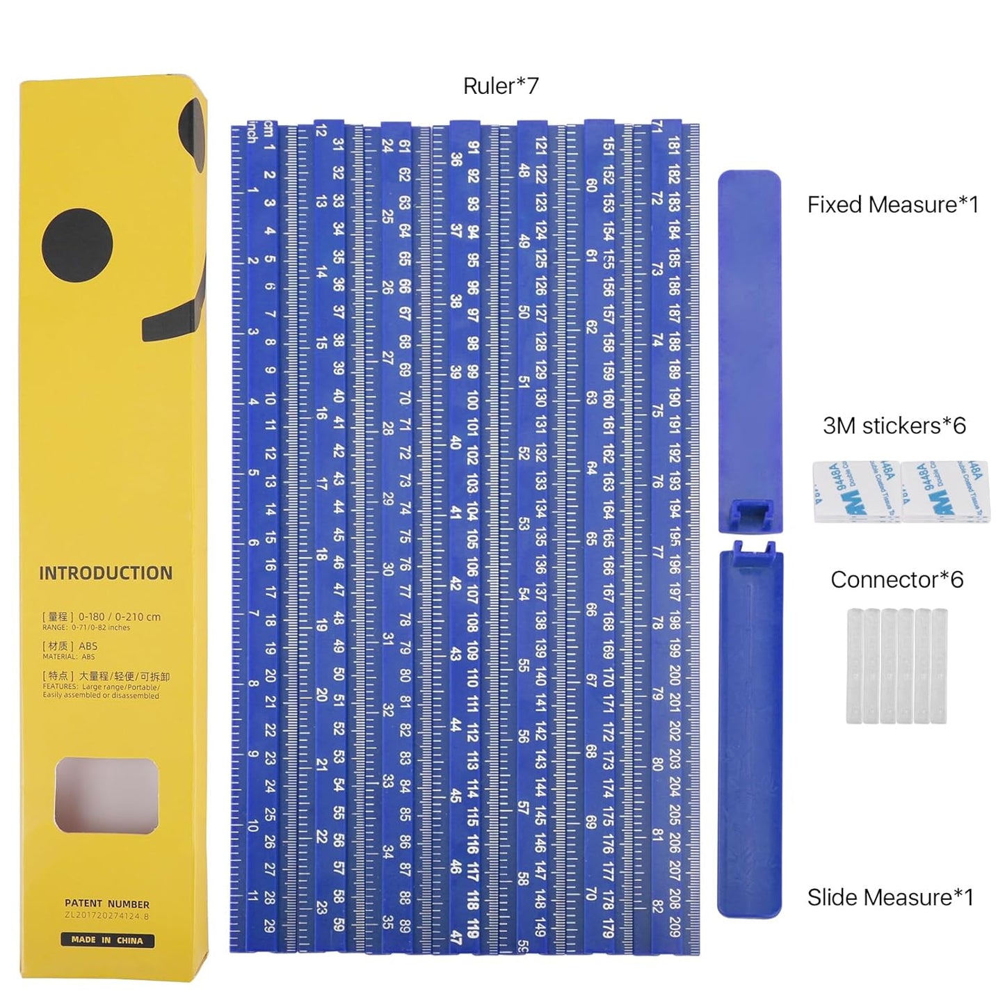 Height Measurement for Wall, Children Height Chart Ruler, Portable 3D Removable Growth Chart, Wall Height Measurement for Kids and Nursery Medical Office 79 inch (Blue)