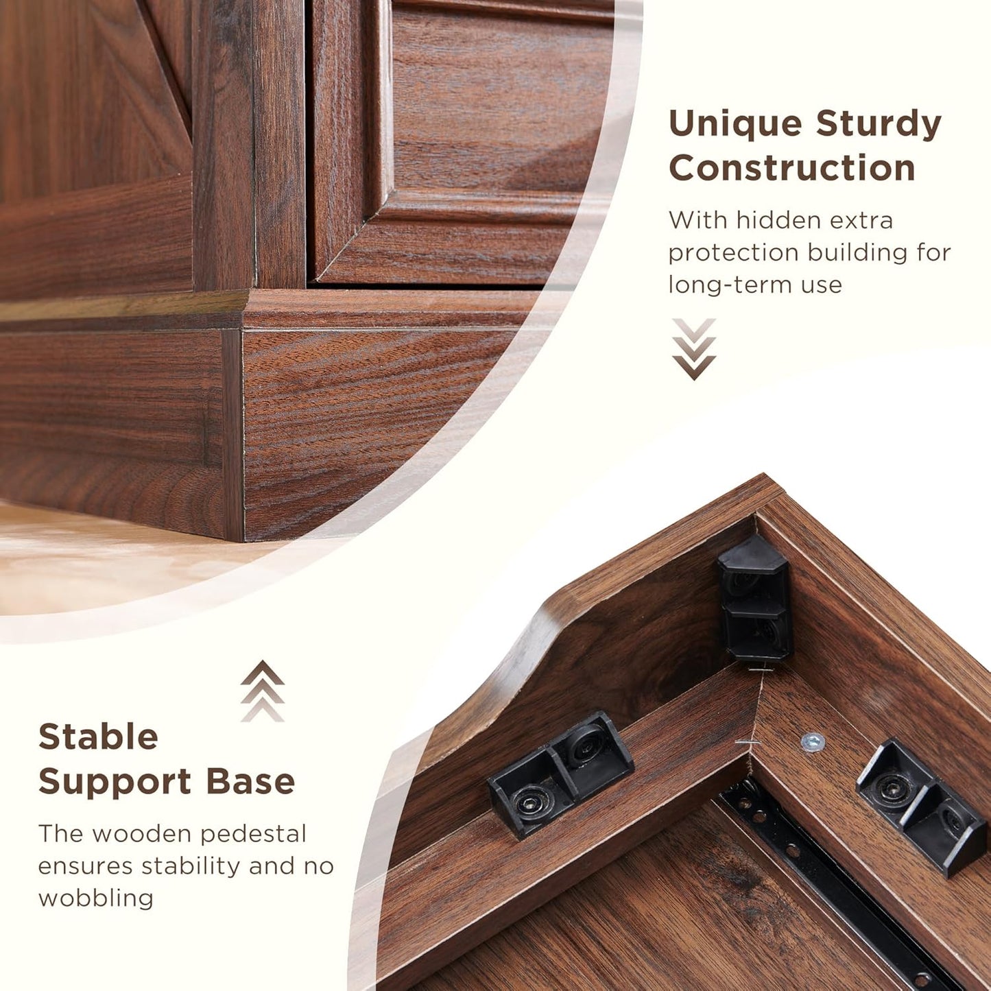 Farmhouse 9 Drawer Dresser for Bedroom, 36 Inch Tall Modern Dresser TV Stand with Large Drawers & Bar Handles, Rustic Wood Chest of Drawers for Bedroom, Living Room, Hallway, Brown