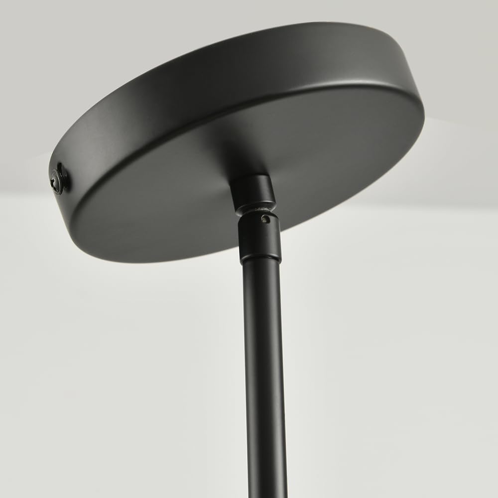 Black Pendant Lights Kitchen Island - Seeded Glass Pendant Light Fixture Multiple Stems Rods (3 Pack with Rod seeded Glass)