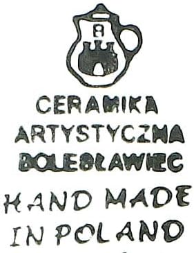 Blue Rose Polish Pottery Rooster Row Oval Platter