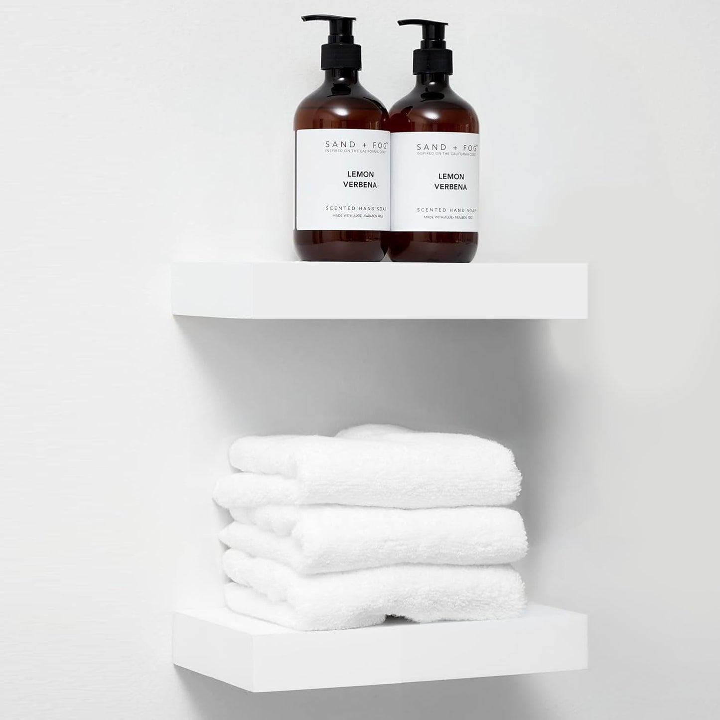 Homeforia White Floating Shelf 12 inch, High End Solid Real Wood Small 12inch Floating Shelves for Wall Mounted, White Wooden 12 in Floating Shelves, Heavy Duty Bracket, 12 X 6.5 X 1.75 inch, Set of 2