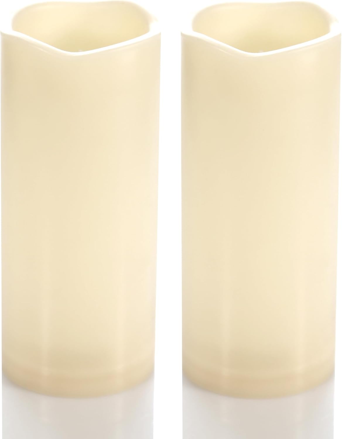 CANDLE CHOICE Waterproof Outdoor Battery Operated Flameless Candles with Timer Flickering Plastic Resin Electric LED Pillar Lights for Lantern Patio Garden Wedding Party Decorations 3x7 Inches 2 Pack