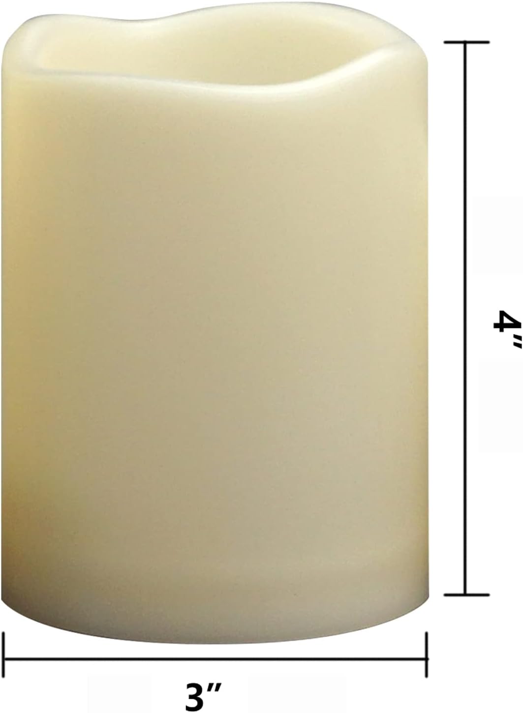 Waterproof Outdoor Battery Operated Flameless Candles with Auto Timer Flickering Plastic Resin Electric LED Pillar Lights for Lantern Patio Garden Wedding Party Decorations 3x4 Inches 6 Pack Ivory