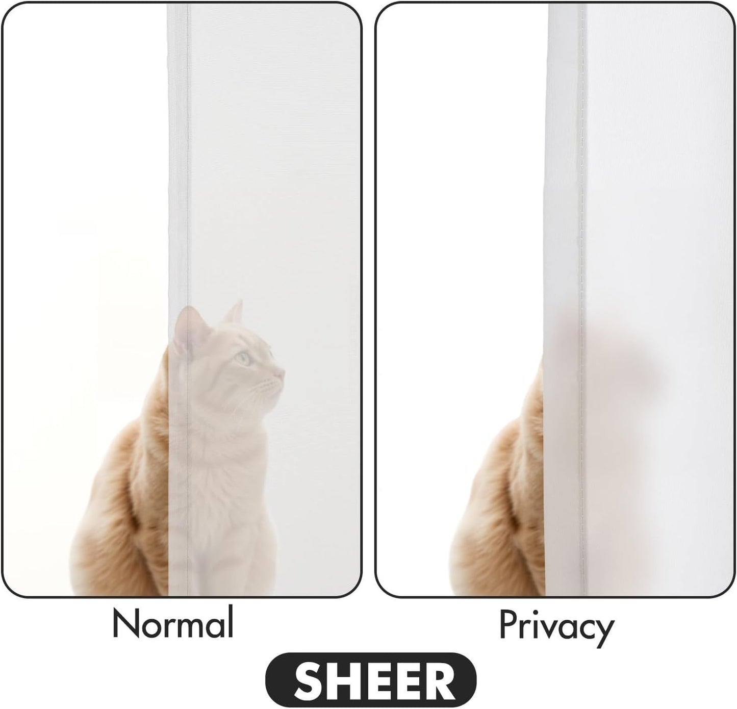 MIULEE White Privacy Sheer Curtains That Let Light in 96 Inches Long Non-See-Through Semi Sheer Curtains Light Filtering Window Curtain Drapes for Living Room Bedroom 2 Panels Set 42 X 96