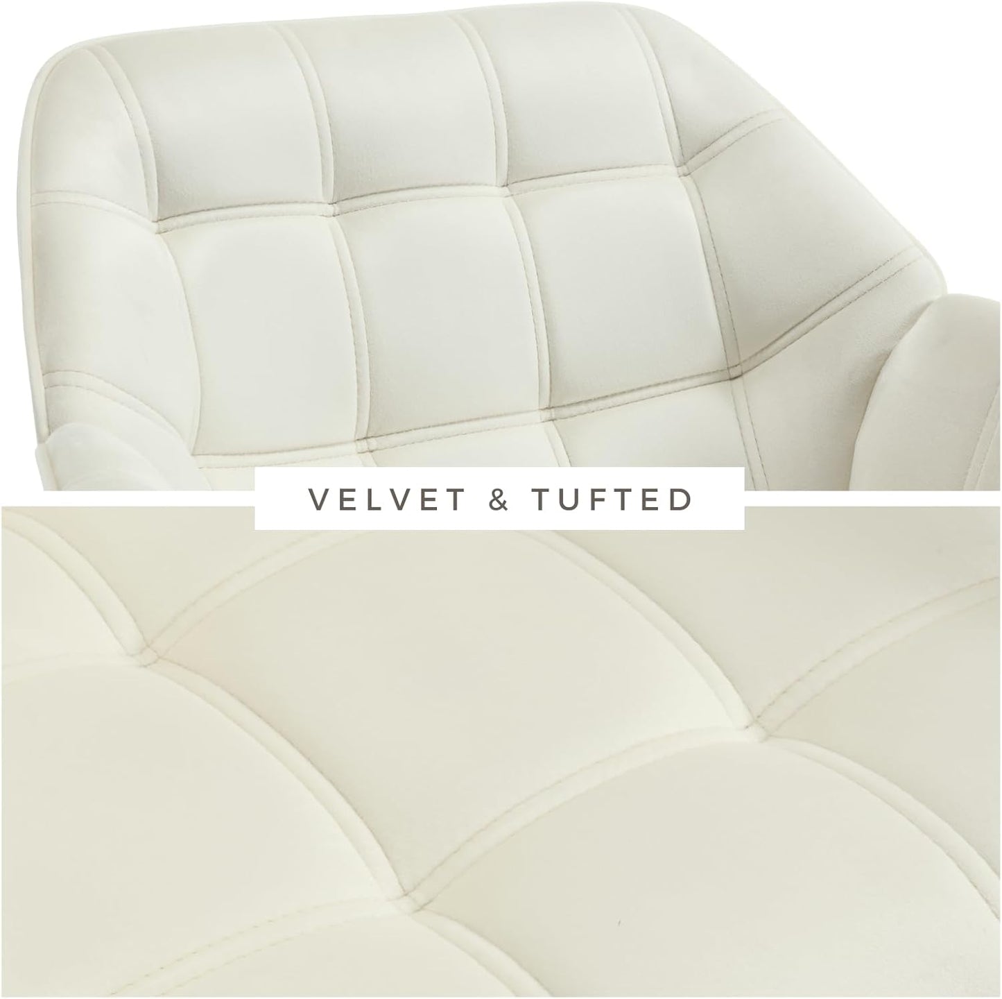 Modern Velvet Accent Chair with Ottoman, Upholstered Lounge Chair with Footrest, Comfy Living Room Chair with Gold Legs Accent Side Chair Armchair for Small Space Bedroom Apartment, Beige