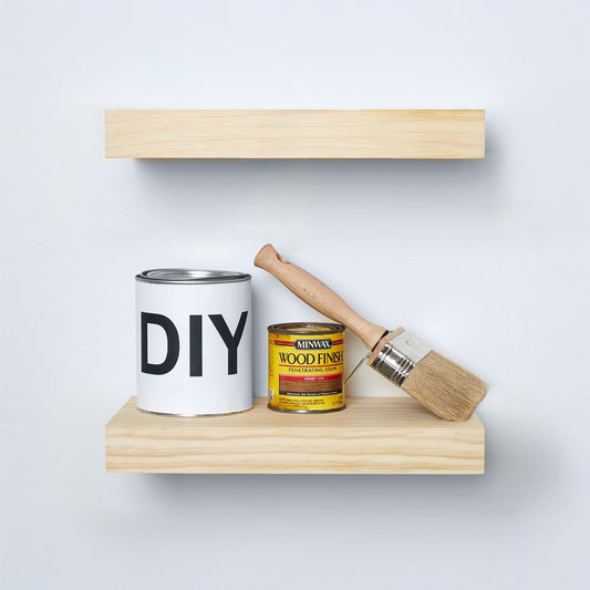 Homeforia 12 inch Natural Floating Shelf, High End Solid Real Wood 12inch Small Floating Shelves for Wall Mounted, Natural Wooden Floating Shelves, Heavy Duty Bracket, 12 X 6.5 X 1.75 in, Set of 3