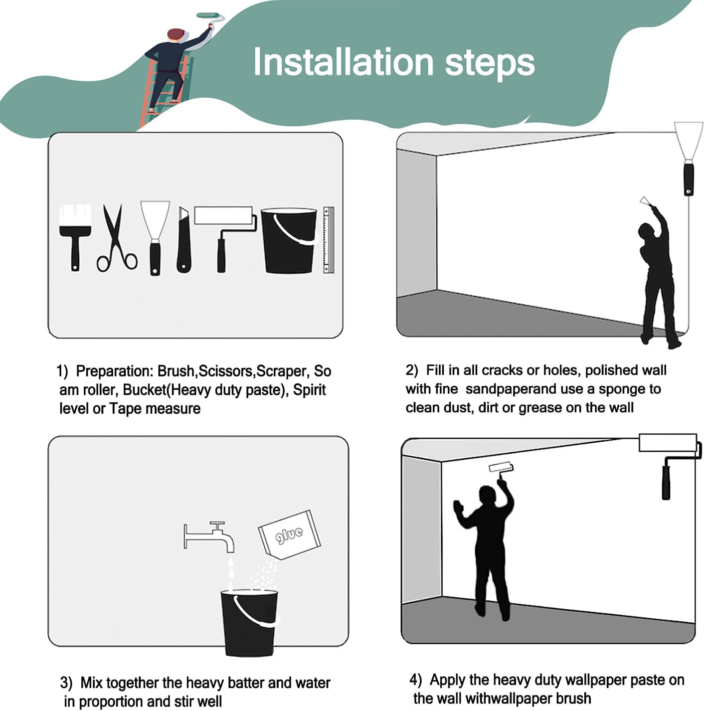 -Children's Room Cartoon Balloon Mountain Fabric Wallpaper Nursery Mural 100" x 65" (Not Peel and Stick)