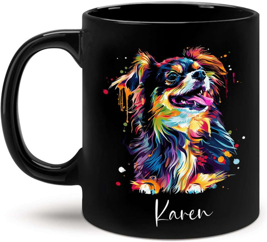 Customizable Dog Themed Ceramic Mug, 11oz & 15oz, Personalized with Name and Colorful Pet Design, Ideal for Dog Lovers