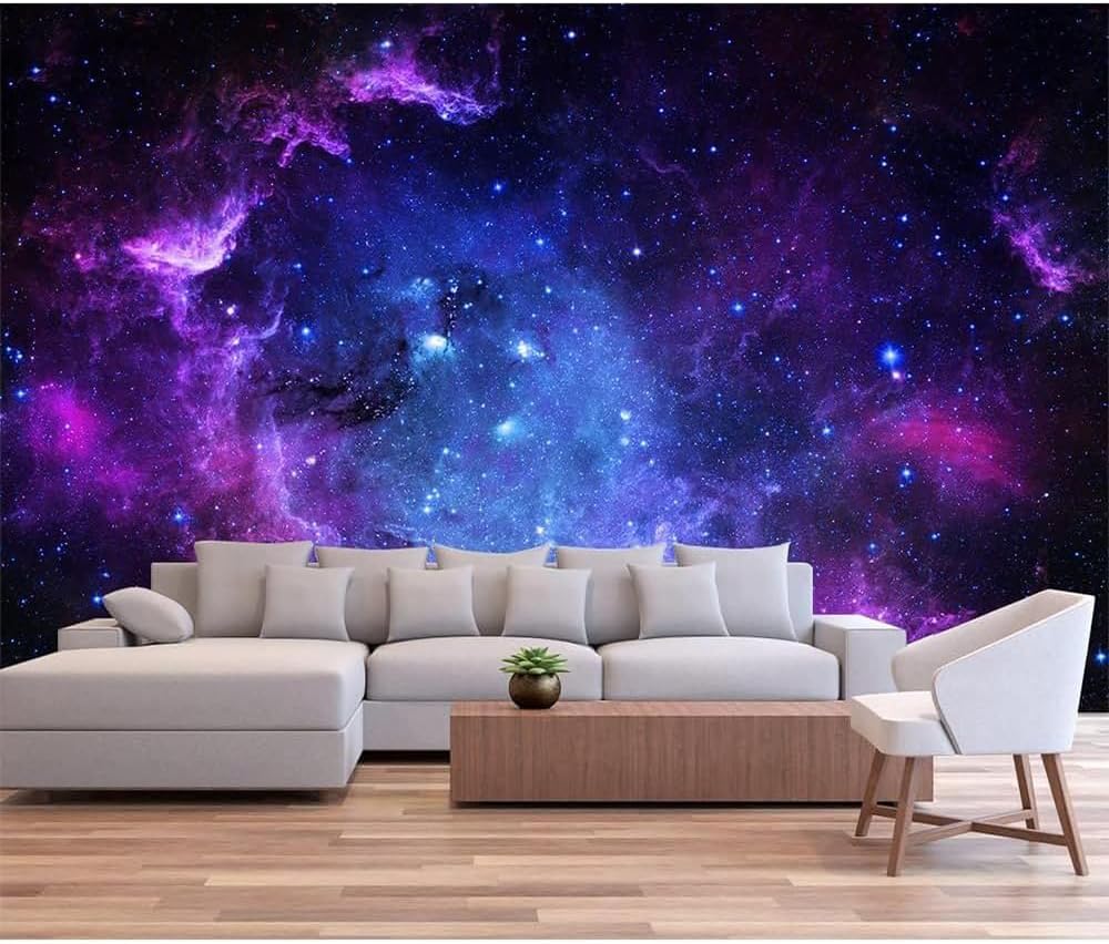 Custom Galaxy Themed Wallpaper Starry Sky Peel and Stick Murals for Walls Large Galaxy Wallpaper for Living Room Bedroom Dining Room Wall Murals