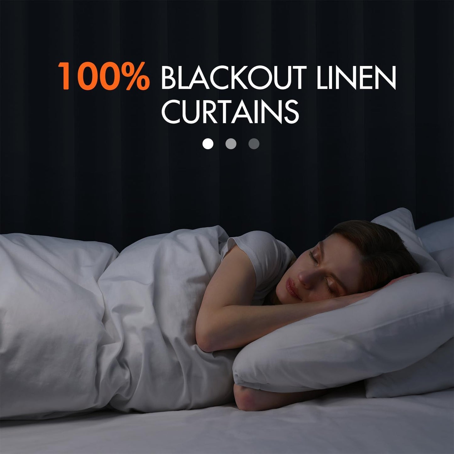 MIULEE 100% Blackout Curtains 102 Inch Long 2 Panels Set for Bedroom, Thick Faux Linen Black Out Curtain Room Darkening Back Tab Pleat Window Textured Drapes with Hooks for Living Room, Chambray Blue