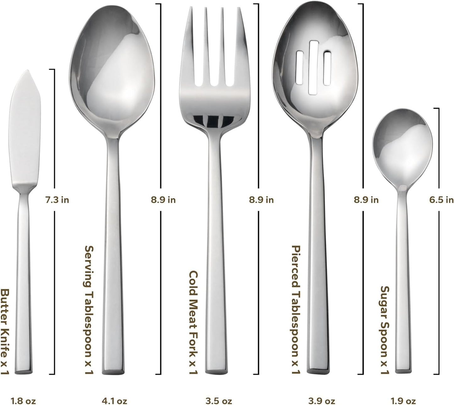 Alata Cube 45-Piece Forged Stainless Steel Flatware Set Cutlery Set,Service for 8,Silver Finish,Dishwasher Safe