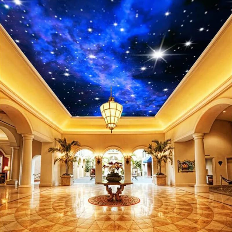 Custom Galaxy Murals Stars Peel and Stick Wallpaper Natural Landscape Night View Ceiling Wall Paper for Living Room 3D Wall Mural