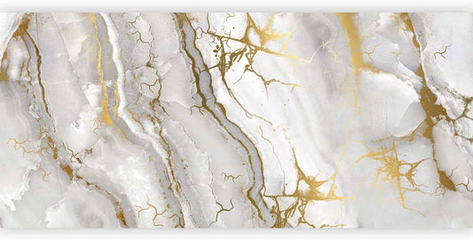 artgeist Wall Mural Marble Stone 216x98 in - XXL Non-Woven Corner Wallpaper Fleece Angle Wall Decor Photo Print Picture Image Design Modern White f-C-10015-a-a