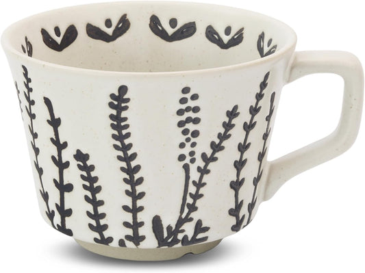 Ceramic Coffee Mug, 12 oz Novelty Unique Teacup with Large Handle, Stoneware Cup for Tea Mocha Latte Cappuccino Espresso (Grass)