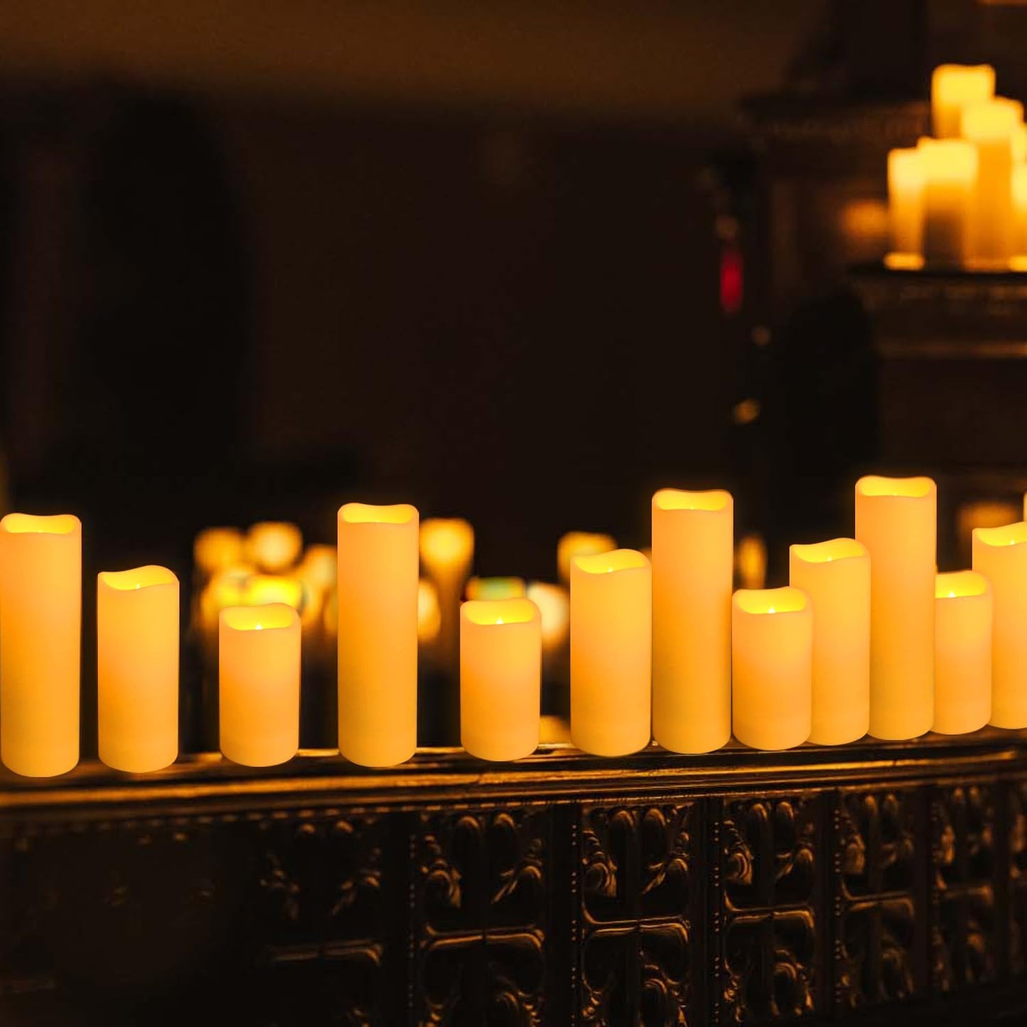 72-Pack Realistic Flameless LED Candle, Battery Operated with Remote Control, 3D Flame Pillar Timer Funtion Melted Top Safe,Perfect for Indoor/Outdoor Decor,Wedding,BBQ and Gift.