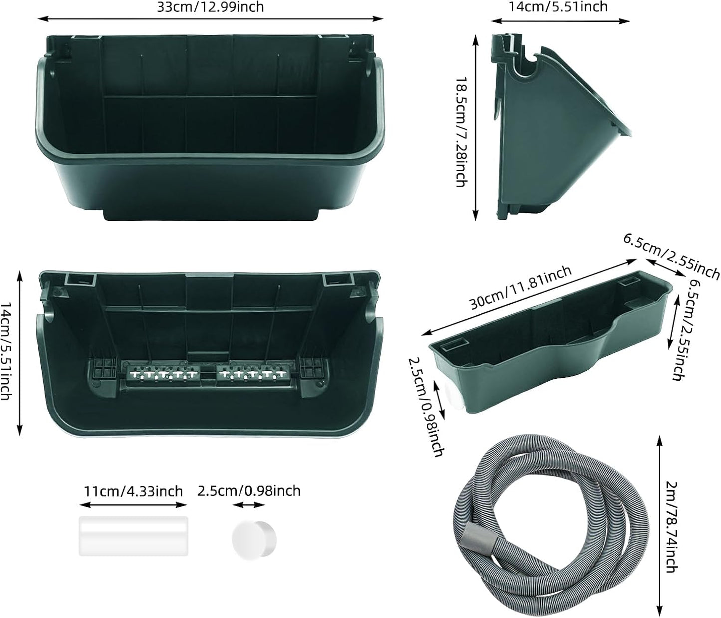20Pack Vertical Wall Planter, 13 inch Wall Mounted Garden Planters, Stackable Wall Hanging Planter, Plastic Flower Pot with 4 Drainage Tray & 6.56FT Drainage Pipe for Indoor and Outdoor (Green)