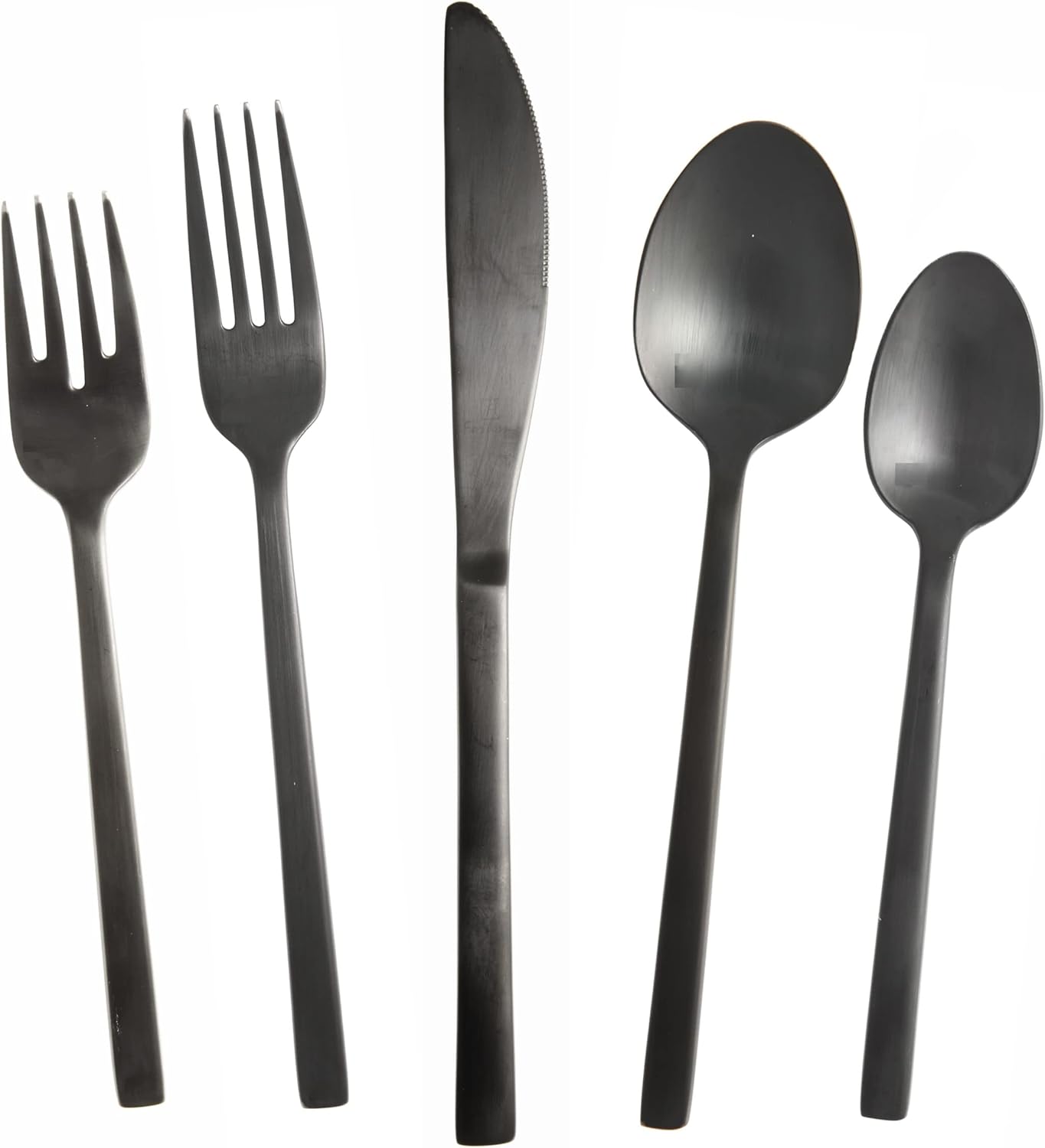 Fortessa Arezzo 18/10 Stainless Steel Flatware, 20 Piece Place Setting (Service for 4), Brushed Black