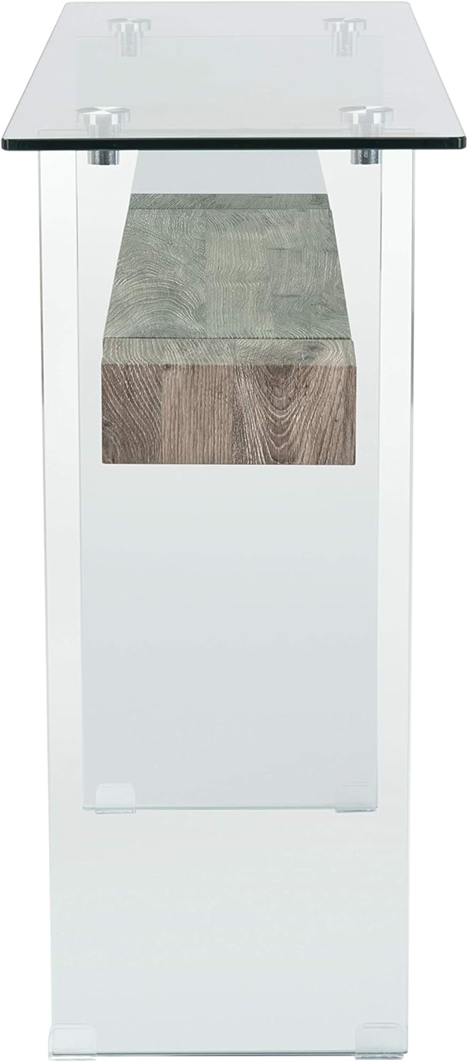Safavieh Home Kayley Glass and Grey Oak Console Table