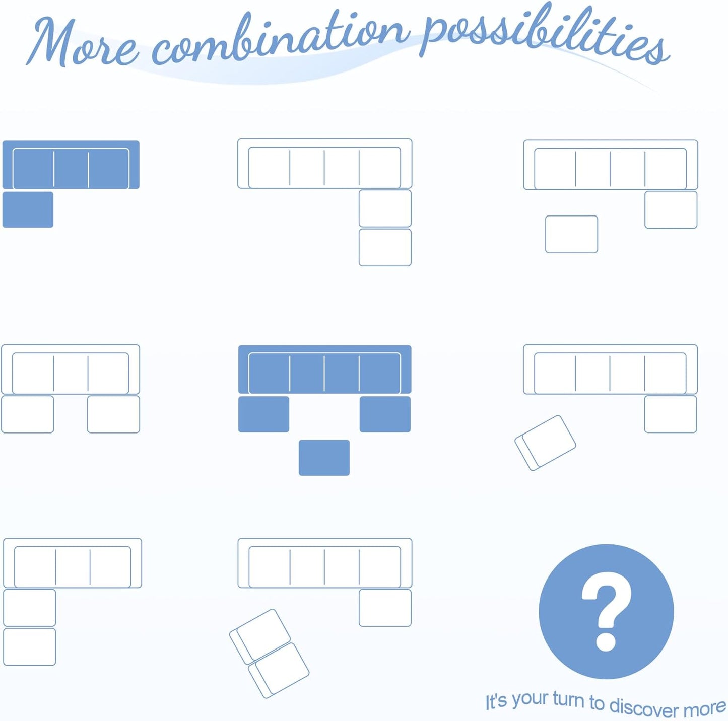 Hobestluk Modular Sectional Sofa Memory Foam Couch Sofa Bed Loveseat with Chaises Cloud Couch with Removable Cover Large Sectional Couches for Living Room (Strip Grey, Sofa Bed)