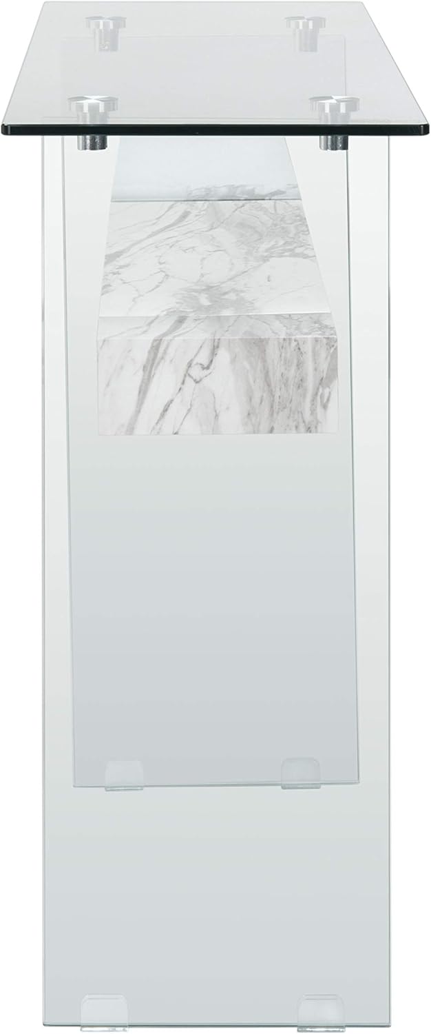 Safavieh Home Kayley Glass and White Marble Console Table (CNS7001E)