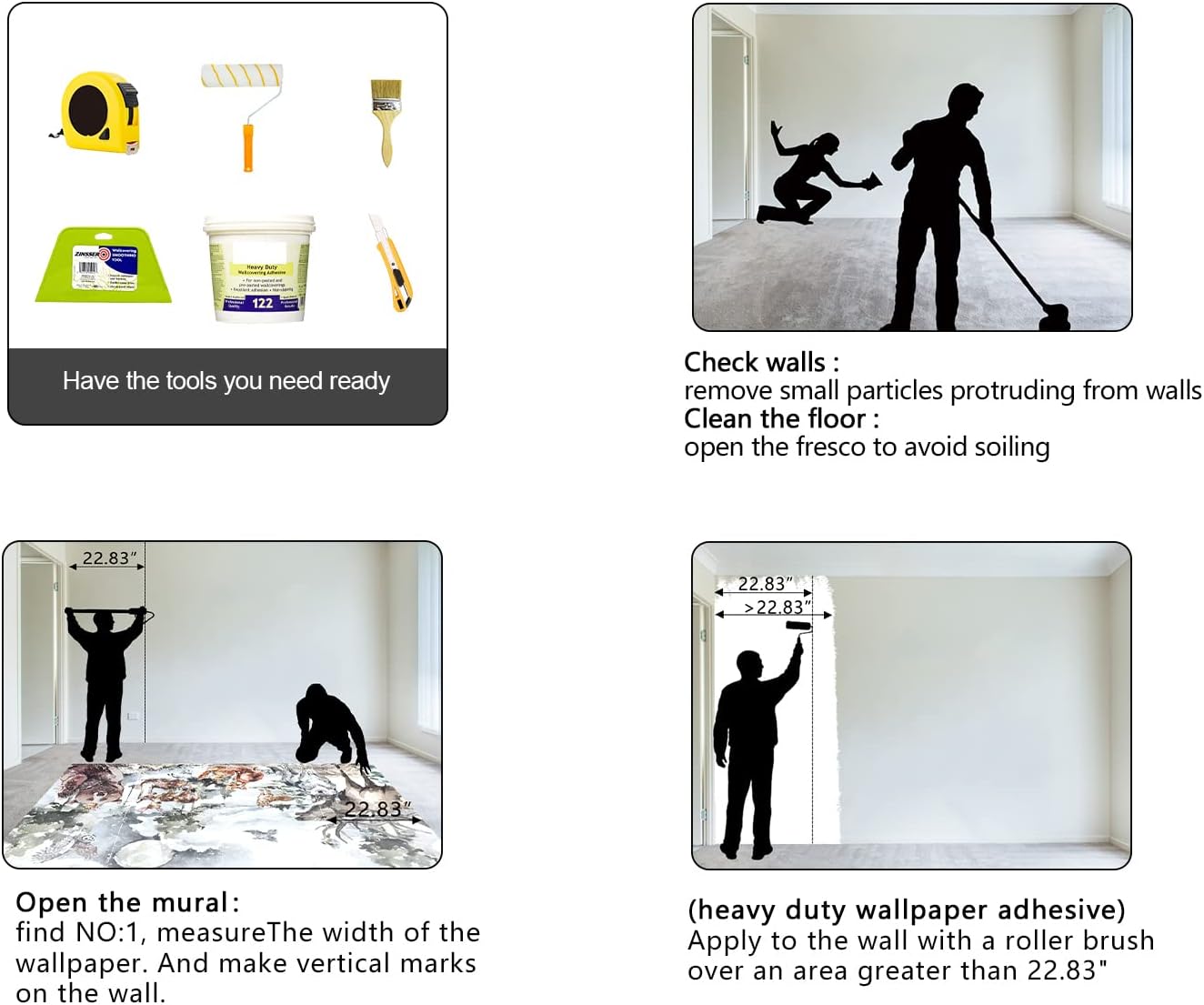 Boys or Girls Cartoon Watercolor Animals wallpeper Nursery Kids Bedroom Wall Mural - 91"x65"（Not Peel and Stick）