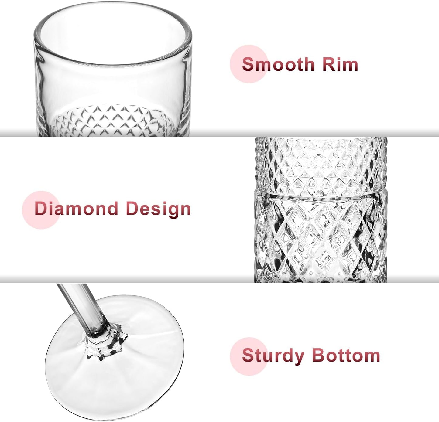 Champagne Flutes Set of 6, 7oz Square Champagne Glasses, Lead-Free Crystal Champagne Flute Glass, Unique Gift for Birthday, Wedding, Anniversary