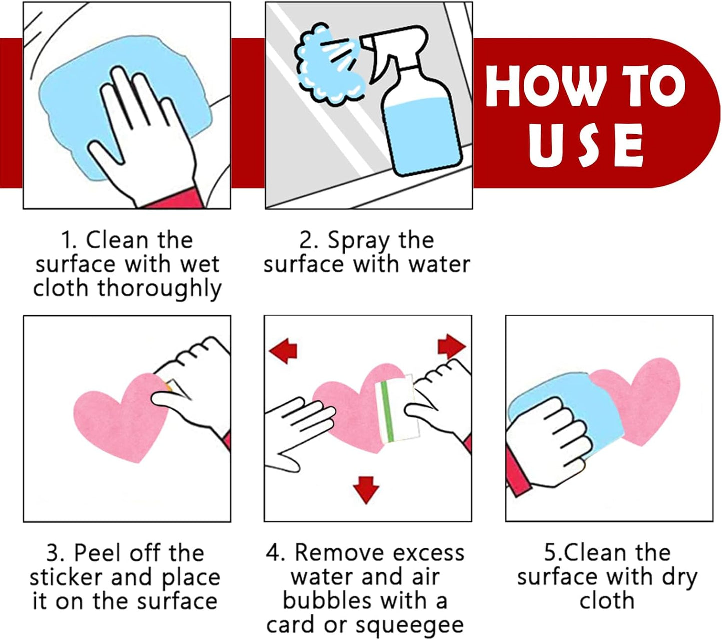 Mfault Valentines Day Animals Window Clings 4 Sheets, Hello Valentine Labrador Dog Frog Cartoon Mouse Owl Stickers Decals Decorations, Love Hearts Anniversary Wedding Home Kitchen Decor Party Supplies