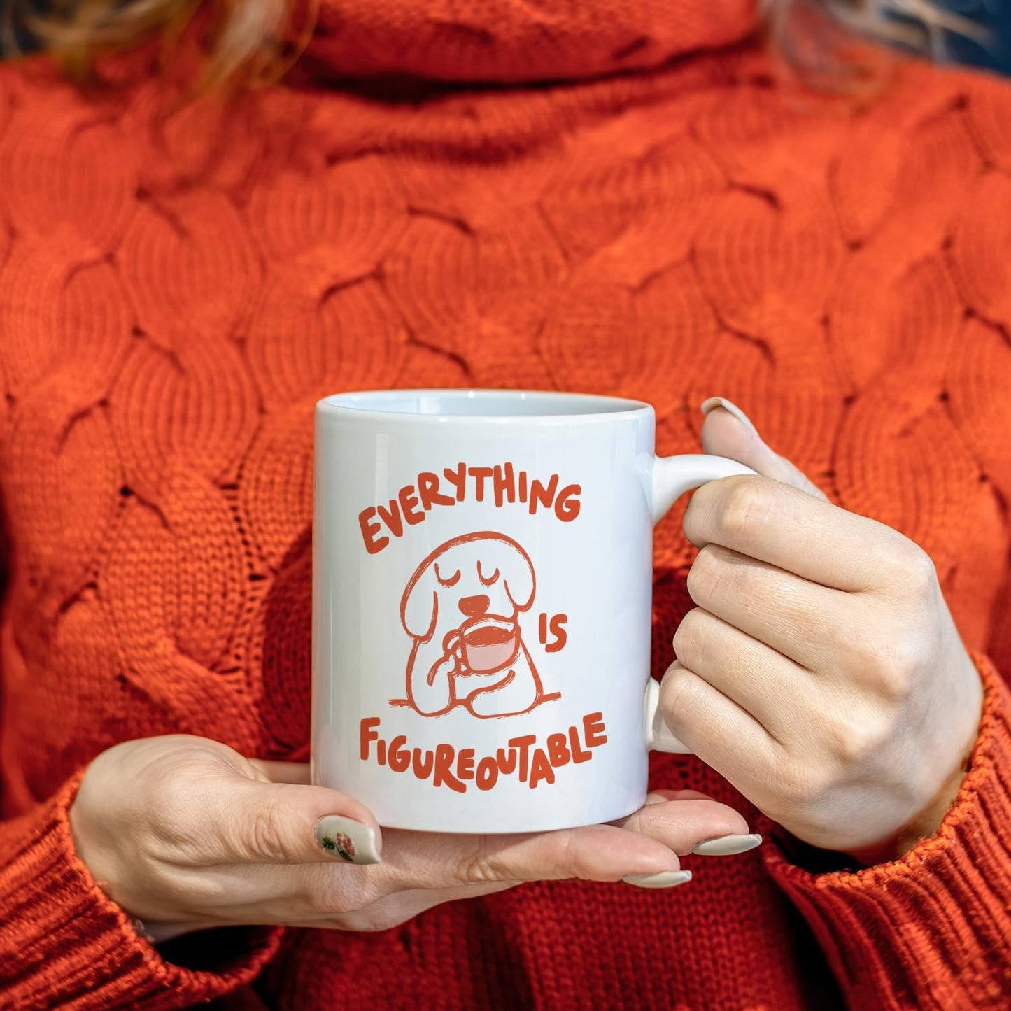 JINYO Funny Dog Coffee Mug, Dog Lovers Gifts for Women Men, Dog Gifts for Women,Dog Coffee Mug,Everything is Figureoutable Cup,Dog Mugs For Dog Lovers, Dog Cup, 11oz