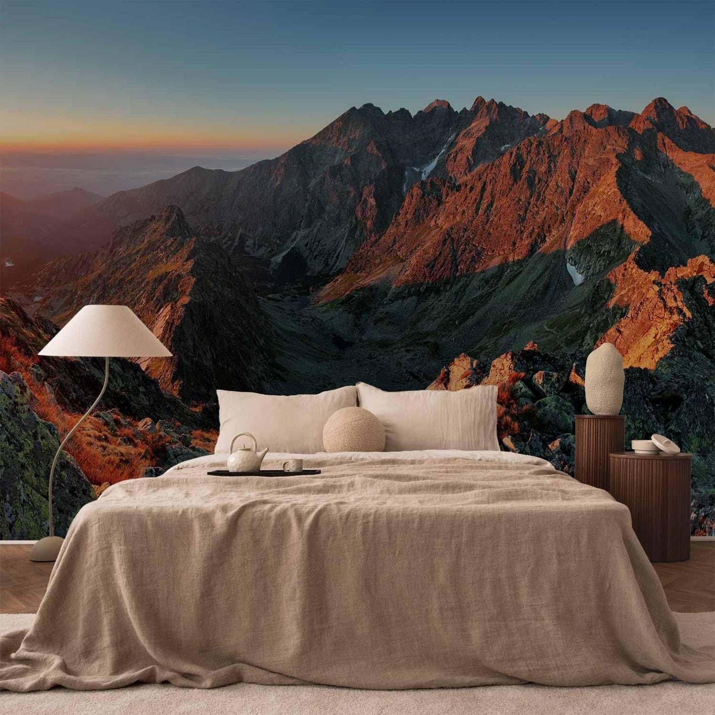artgeist Wall Mural Landscape 216x98 in - XXL Non-Woven Corner Wallpaper Fleece Angle Wall Decor Photo Print Picture Image Design Modern Sun Nature Mountains c-B-0471-a-a
