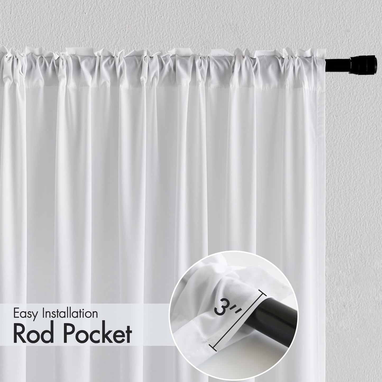 MIULEE White Privacy Sheer Curtains That Let Light in 96 Inches Long Non-See-Through Semi Sheer Curtains Light Filtering Window Curtain Drapes for Living Room Bedroom 2 Panels Set 42 X 96