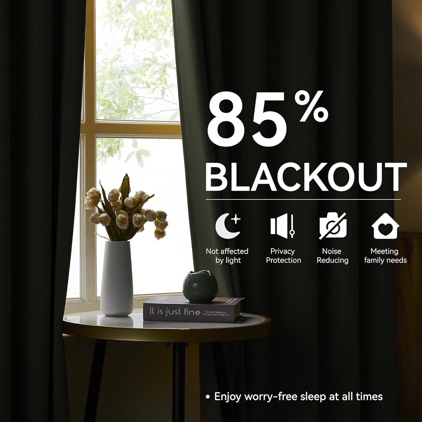 KangBang Pinch Pleat Wide Drapes for Sliding Door 60Wx105L Inches, Room Darkening Privacy Assured Polyester Curtains & Drapes Ceiling to Floor for Locker Room Living Room,2 Panels, Sage Green