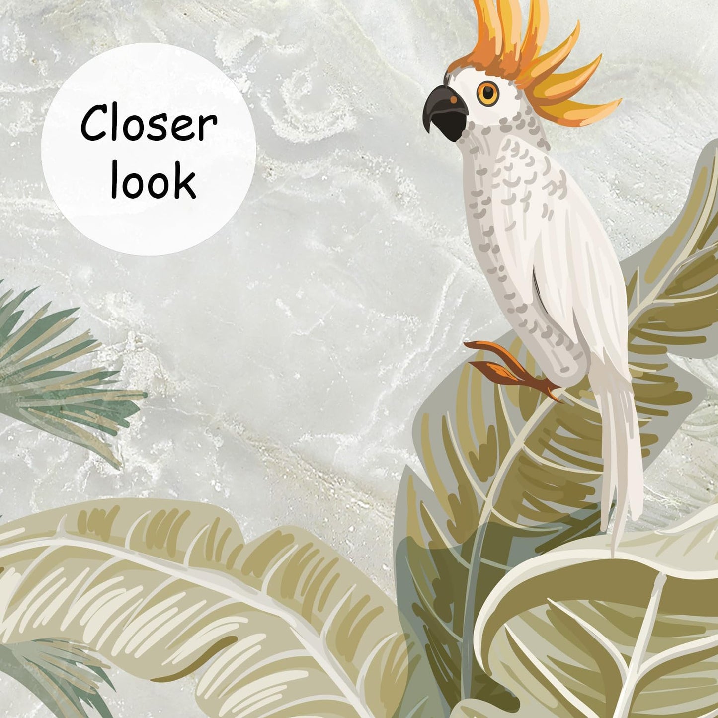 AFZEVEB-Green Forest Nursery Wallpaper Tropical Parrots Wall murals for Kids Room 114"x74" (Not Peel and Stick)
