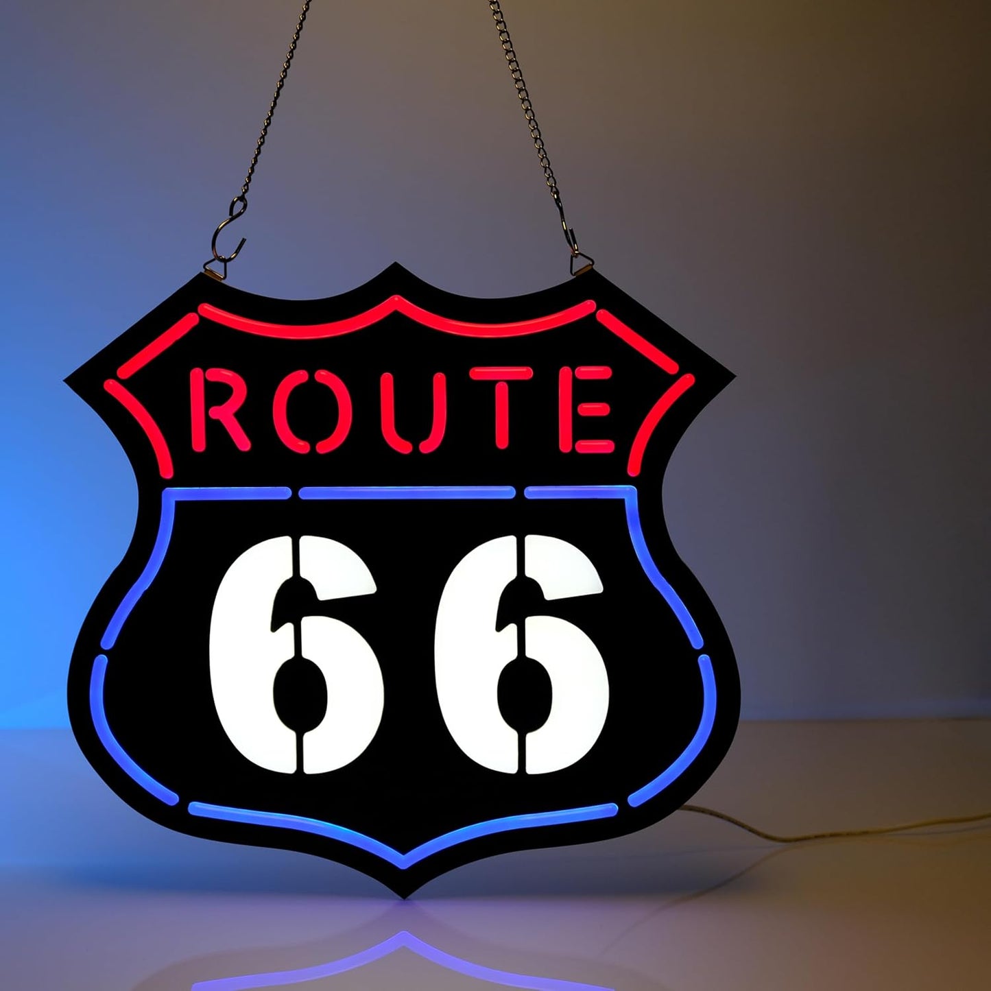 Ultrathin Route 66 Neon Sign Art Wall Lights for Bedroom Windows Glass Hotel Pub Cafe Wedding Birthday Party Gifts