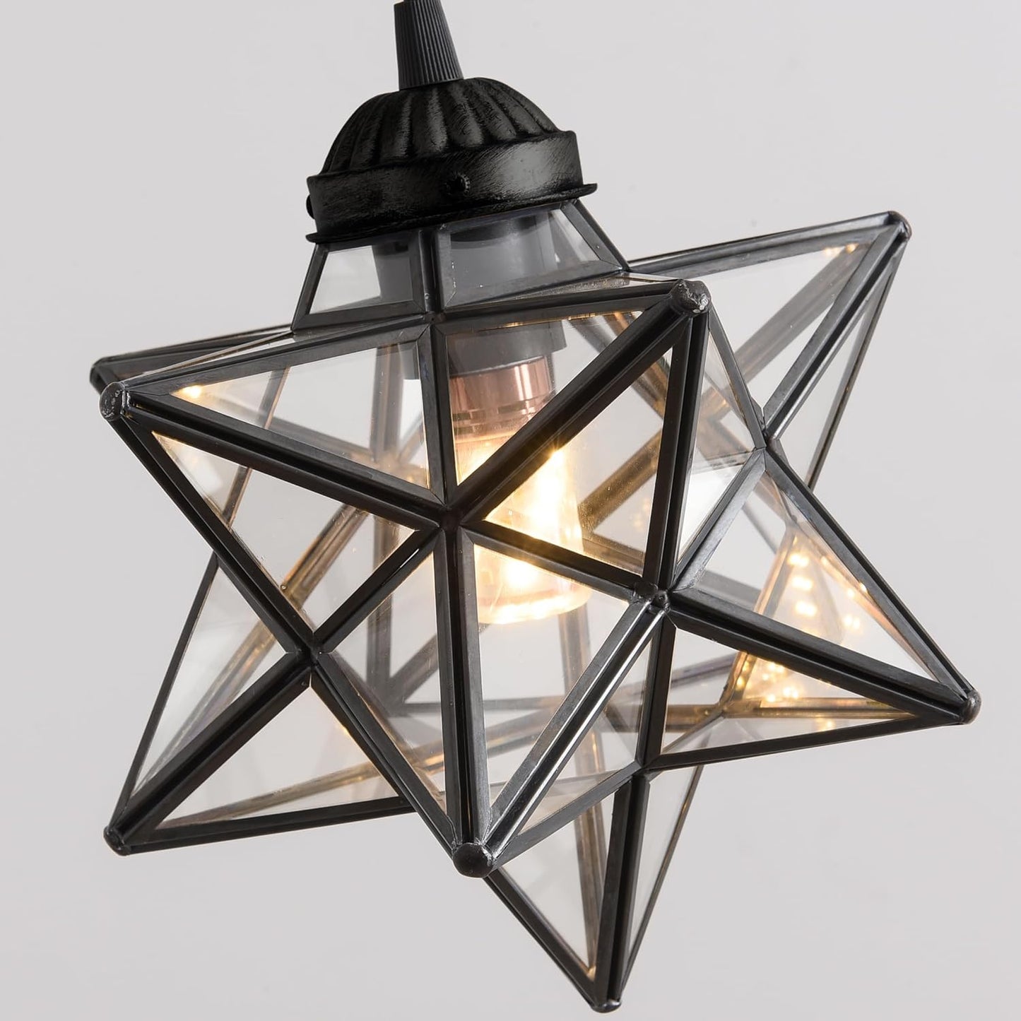 Clear Glass Chandeliers Lighting Pendant Lights for Kitchen Island Dining Room Light Fixture Chandeliers Hanging Light with Warm Light Bulb