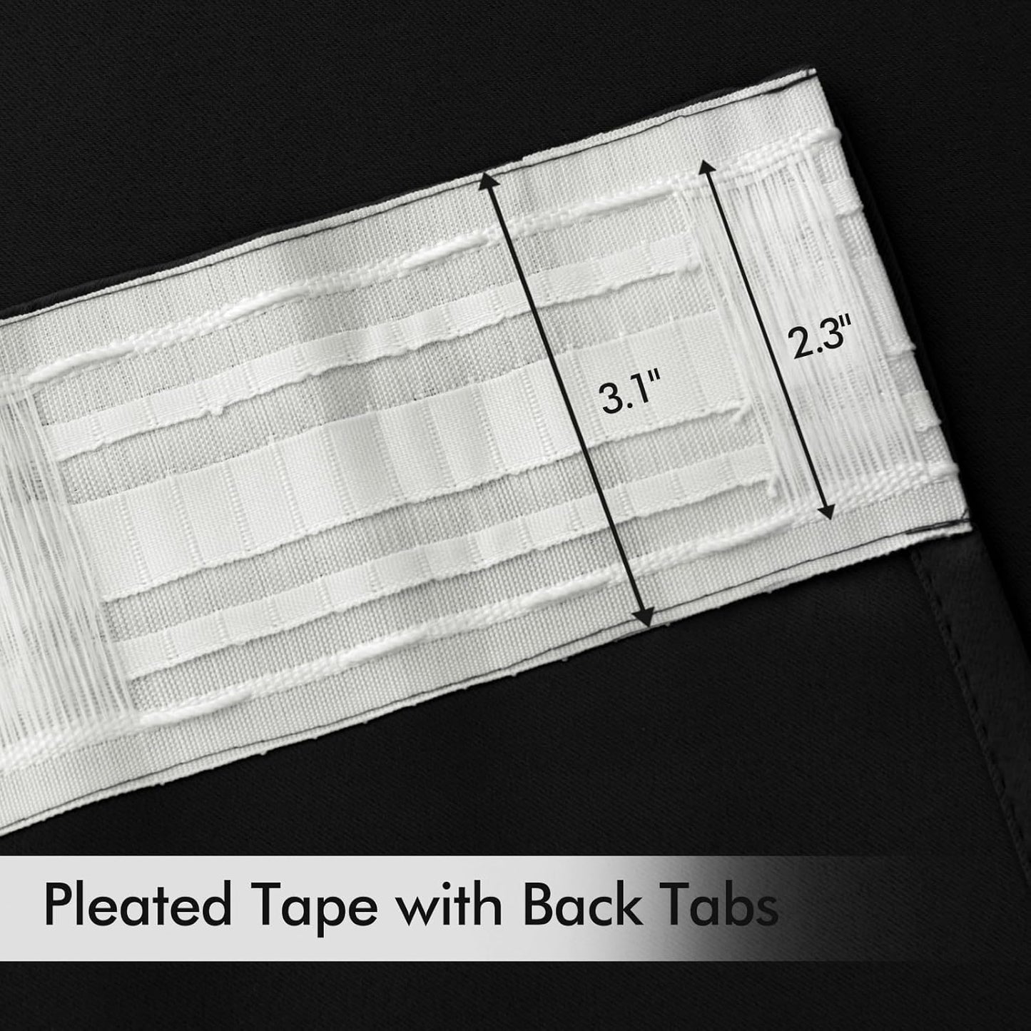 MIULEE Back Tab Blackout Curtains 108 Inch Long 2 Panels Set for Living Room Bedroom, Halloween Black Rod Pocket/Pinch Pleated Extra Long Thermal Insulated Room Darkening Light Blocking Curtain/Drapes