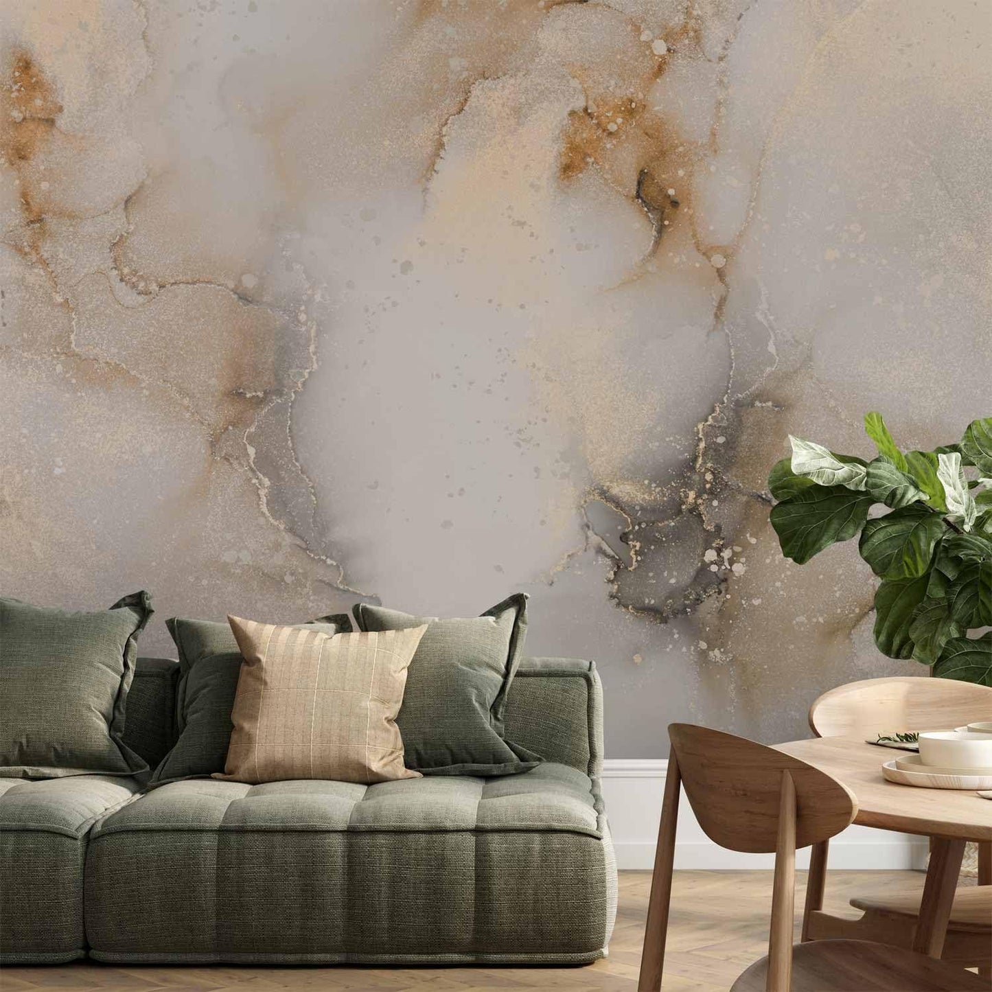 artgeist Premium Wall Mural Marble Stone 216x98 in - Non-Woven Photo Wallpaper Art Print Fleece Wall Mural Decoration Poster Picture Marble Beige f-C-10058-a-d