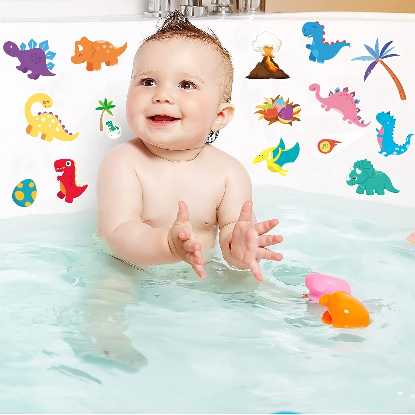 Window Clings Stickers for Kids Window Gel Clings Decals Thick Gel Clings Toddlers and Adults Classroom Home Nursery Airplane Birthday Party Supplies (Dinosaur)