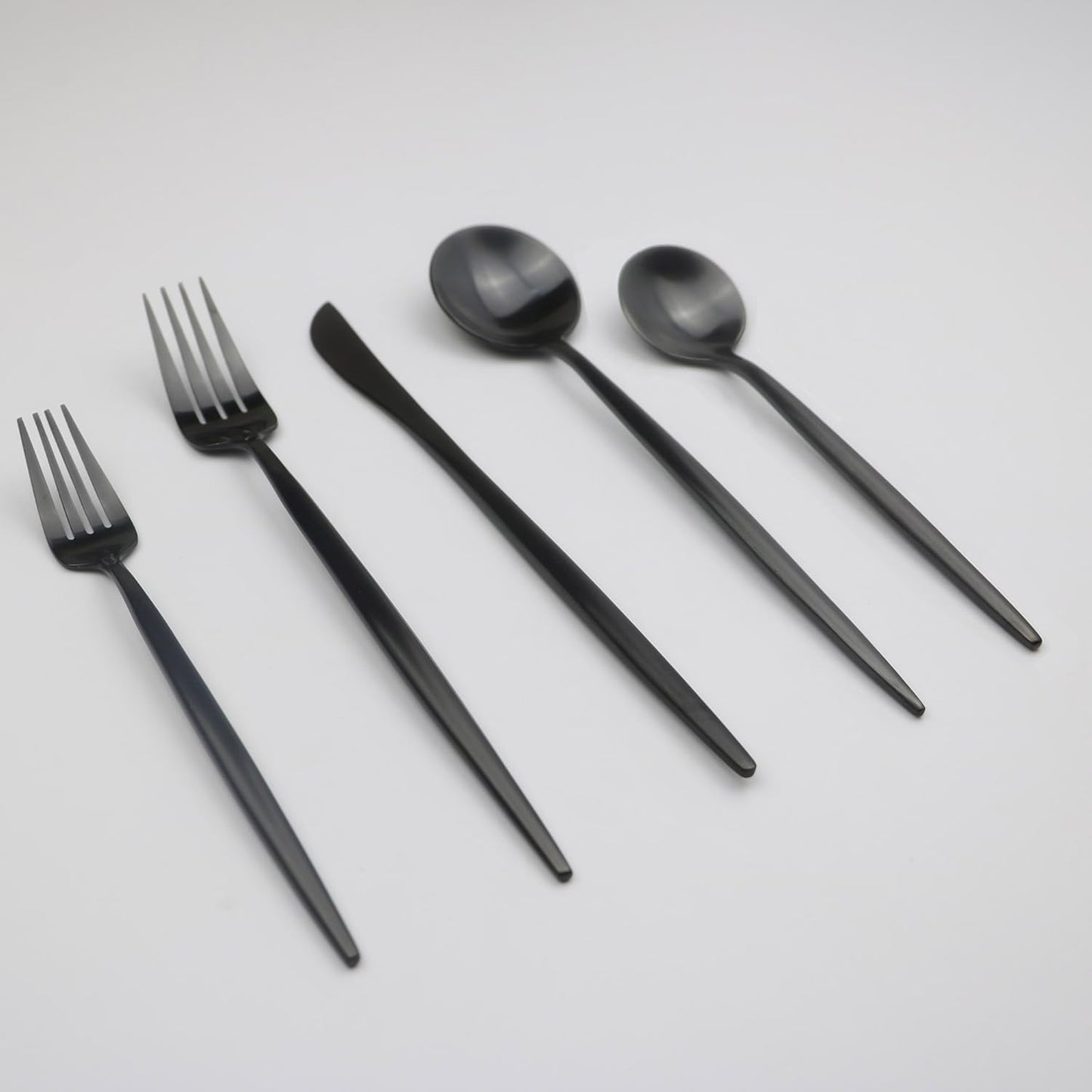 20-Pieces Luxury Black 18/10 Stainless Steel Flatware Set, Matte Finsh, Service for 4