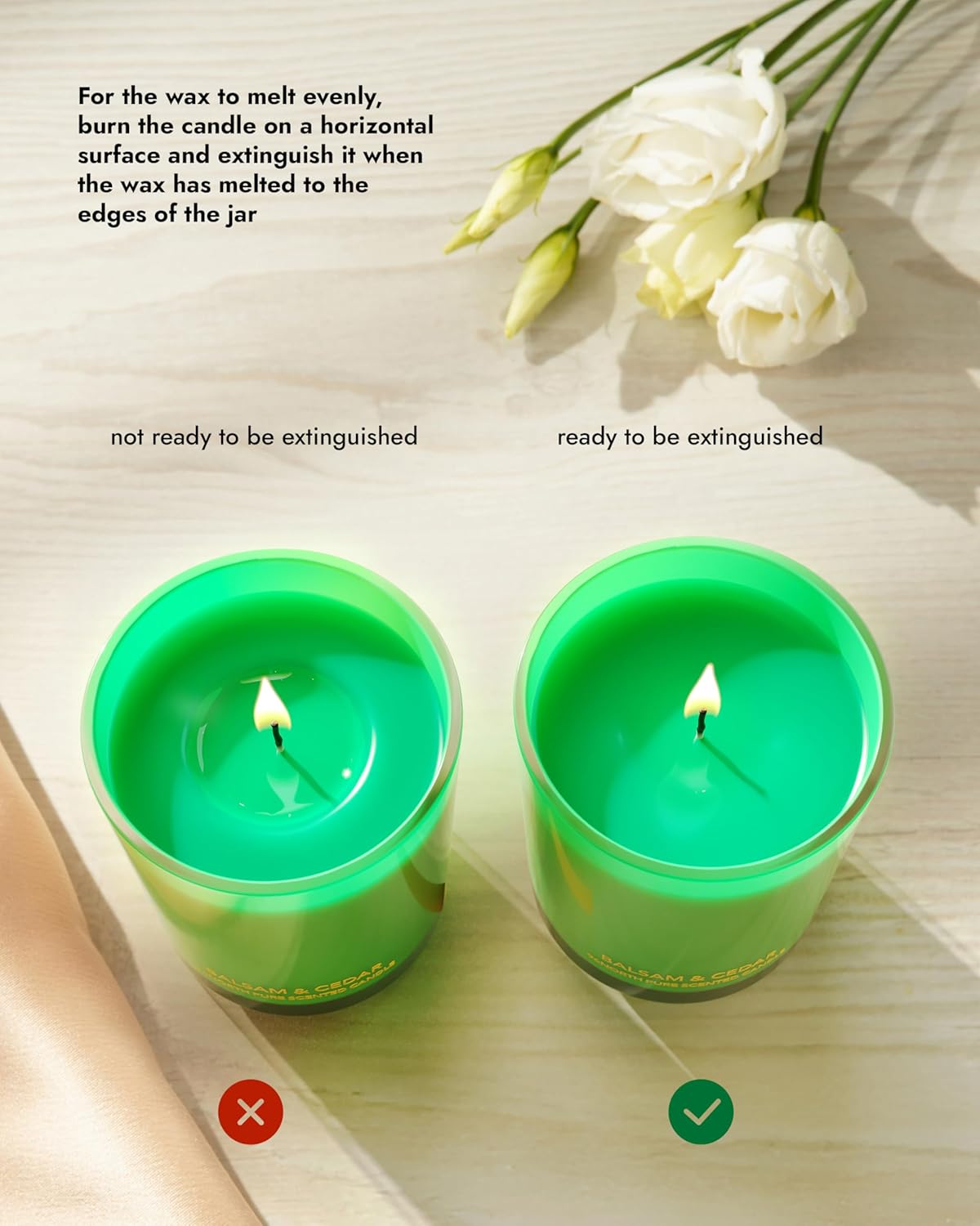 96NORTH Pure Candle Balsam & Cedar Scented | 100% Natural Soy Wax | 1-Wick Jar Candle | Natural Fragrance Technology | Non Toxic | Up to 35 Hours Burning Time | Ideal Christmas Candles Gift