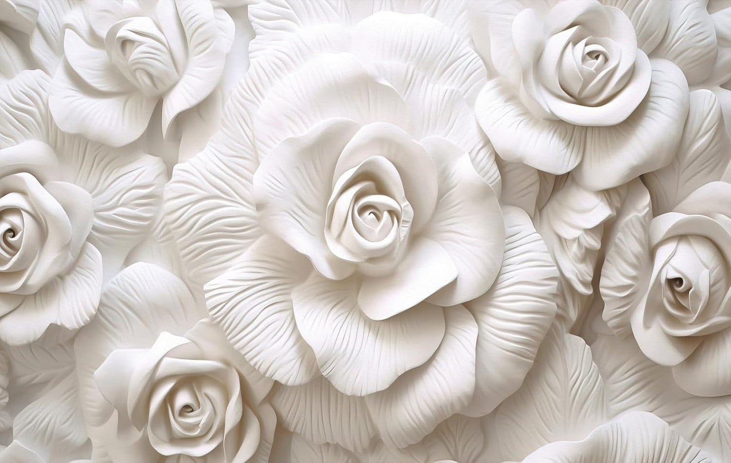 3D Relief Flower Wallpaper Mural for Living Room Bedroom (Not Peel n' Stick)