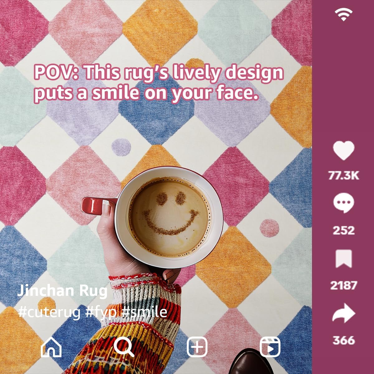 jinchan Kids Rug for Classroom 8ft Radius Corner Washable Area Rug Modern Colorful Quarter Circle Rug Soft Non-Slip Carpet for Nursery Playroom Daycare Reading Nook Living Room Berries on Cream