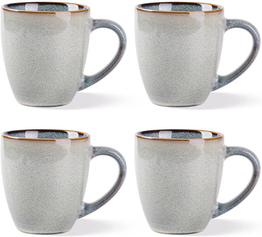 GBHOME Ceramic Coffee Mugs Set of 4, 12oz Stoneware Coffee Mugs Set For Dad Mom Women MEN, Light Weight Coffee Cups for Latte/Tea/Beer/Hot Cocoa, Dishwasher & Microwave Safe